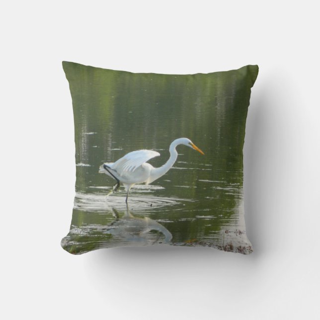 Almohada blanca del Egret (Anverso)