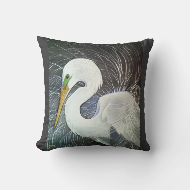 Almohada blanca del Egret (Anverso)