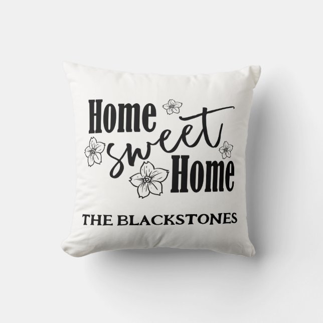 Almohada Blanca Home Sweet Home (Anverso)