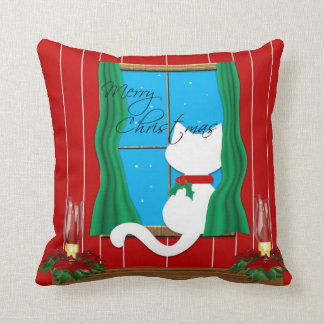 Almohada blanca linda del día de fiesta de las