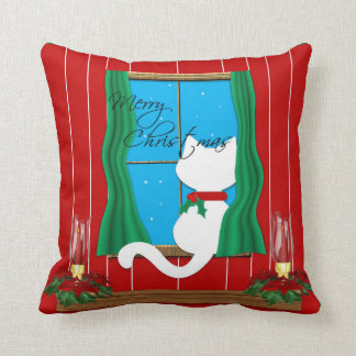 Almohada blanca linda del día de fiesta de las