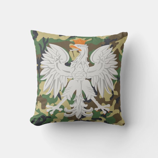 Almohada blanca polaca de MoJo del camuflaje de (Anverso)