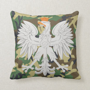 Almohada blanca polaca de MoJo del camuflaje de