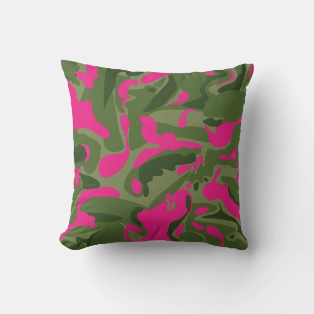 almohada blanca reversible de camo (Anverso)