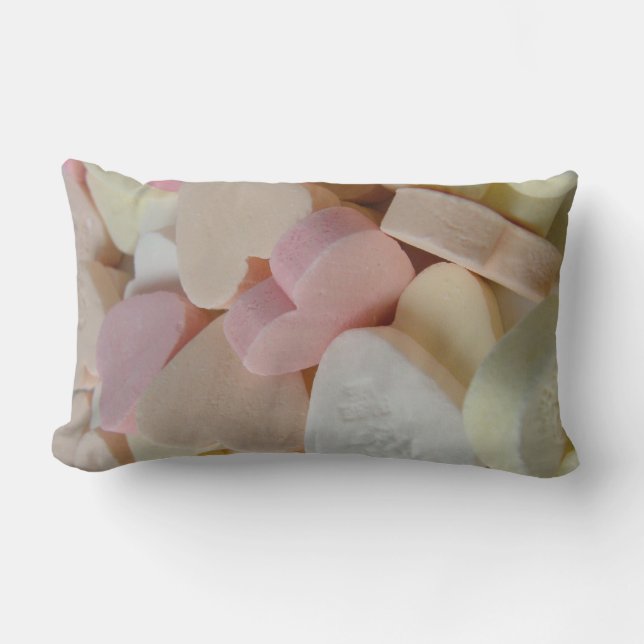 almohada blanca rosa pastel de caramelo valentino (Anverso)