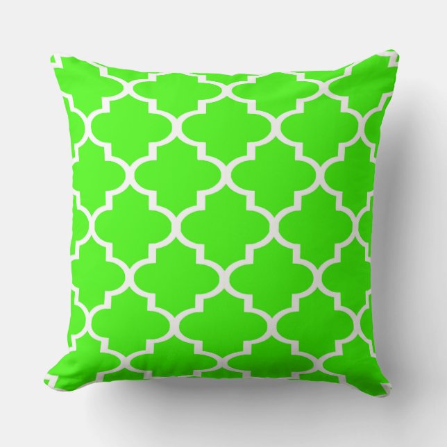 Almohada blanca verde brillante de celosía de cuat (Anverso)