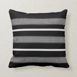 Almohada blanco y negro con el punto y la línea