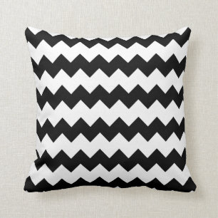 Almohada blanco y negro de Chevron del bloque