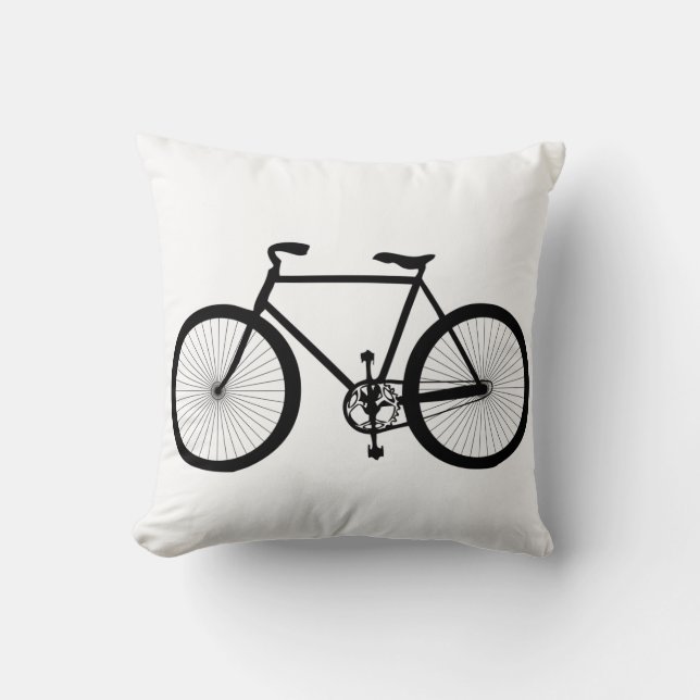 Almohada blanco y negro de la bicicleta (Anverso)