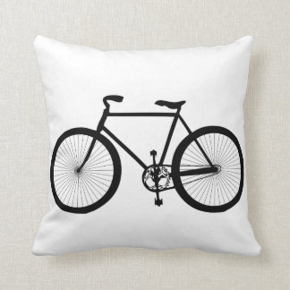 Almohada blanco y negro de la bicicleta