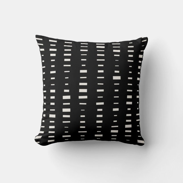 Almohada blanco y negro de la raya del bloque (Anverso)