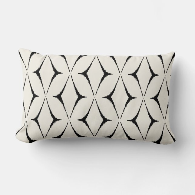 Almohada blanco y negro decorativa elegante (Anverso)