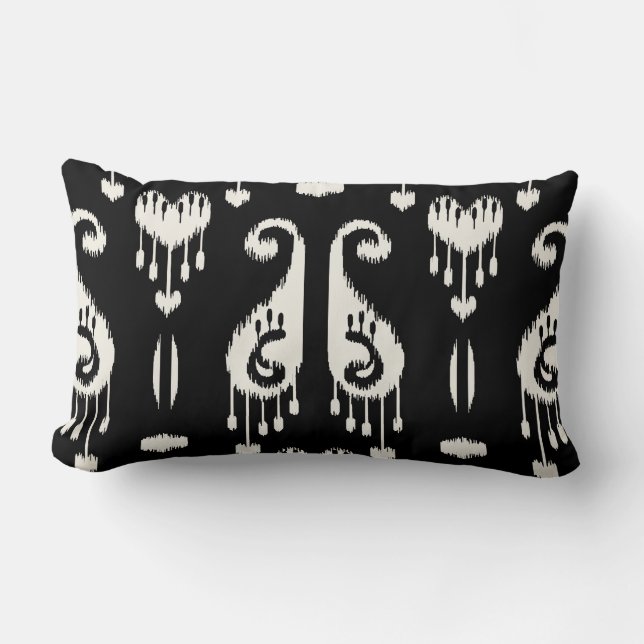 Almohada blanco y negro decorativa elegante (Anverso)