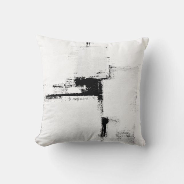 Almohada blanco y negro del arte abstracto del (Anverso)