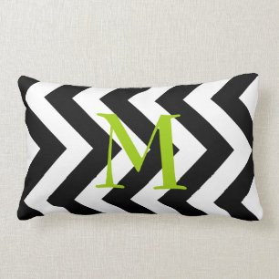 Almohada blanco y negro del Lumbar del zigzag del