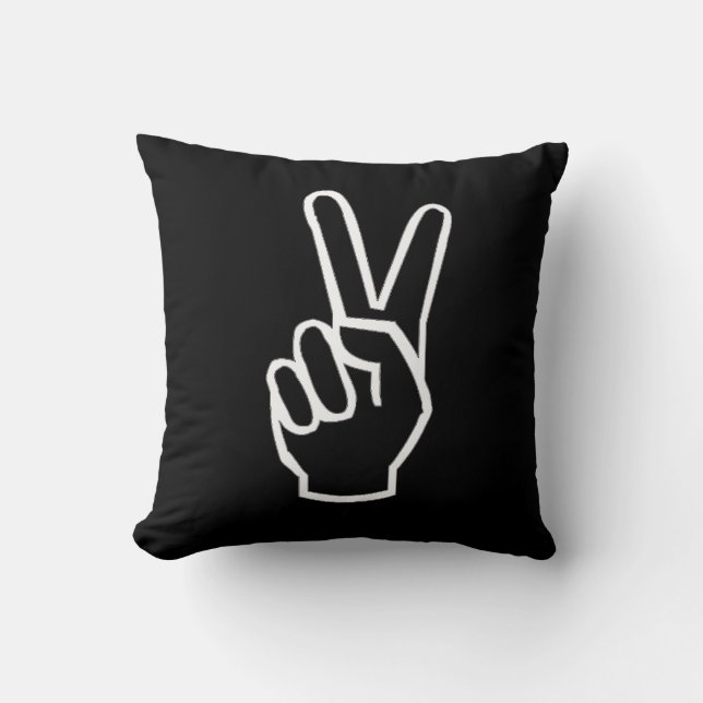 Almohada blanco y negro del signo de la paz (Anverso)