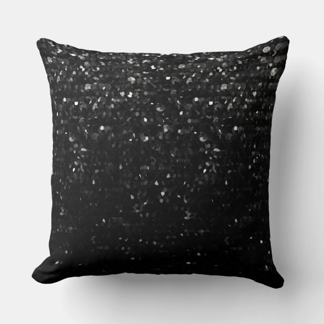 Almohada Bling cristalino negro Strass (Anverso)