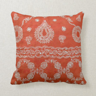 Almohada bohemia anaranjada