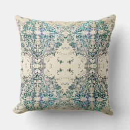 Almohada bohemia azul de lujo adornada de Boho la
