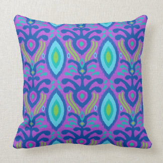 Almohada bohemia de Ikat (turquesa púrpura)