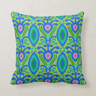 Almohada bohemia de Ikat (verde)