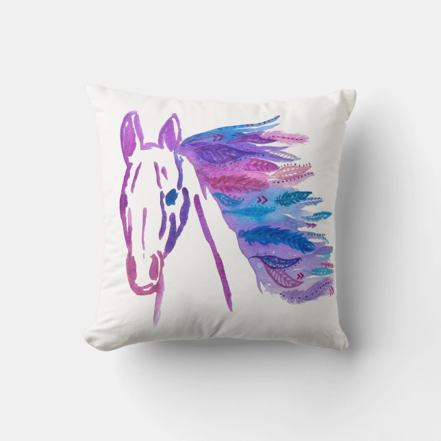 Almohada bohemia del caballo por Megaflora (Anverso)