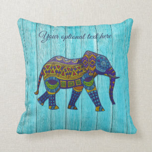 Almohada bohemia del elefante del mosaico de la