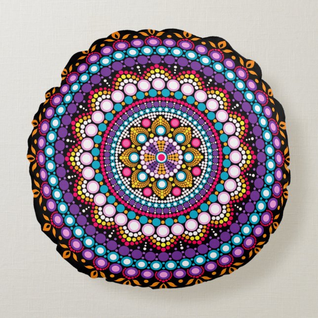 Almohada Bohemia Redonda (Anverso)
