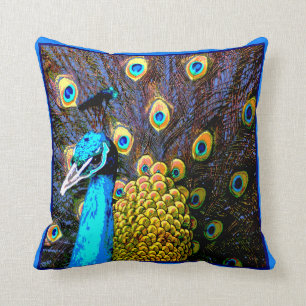 Almohada bonita del arte del pavo real