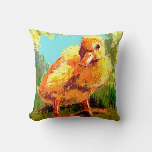 Almohada borrosa amarilla del anadón de Quackers (Anverso)