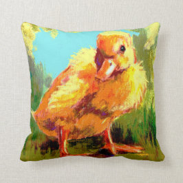 Almohada borrosa amarilla del anadón de Quackers