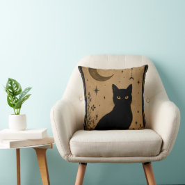 Almohada Botánica de Gato Negro Gótico | Decoració