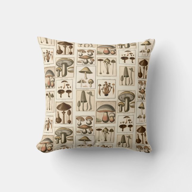 Almohada botánica de las impresiones de la seta (Anverso)