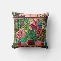 Almohada Botánica - Dorado y Burdeos