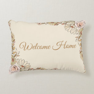 Almohada botánica personalizable de "Bienvenido a