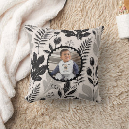 Almohada botánica personalizada con foto y nombre