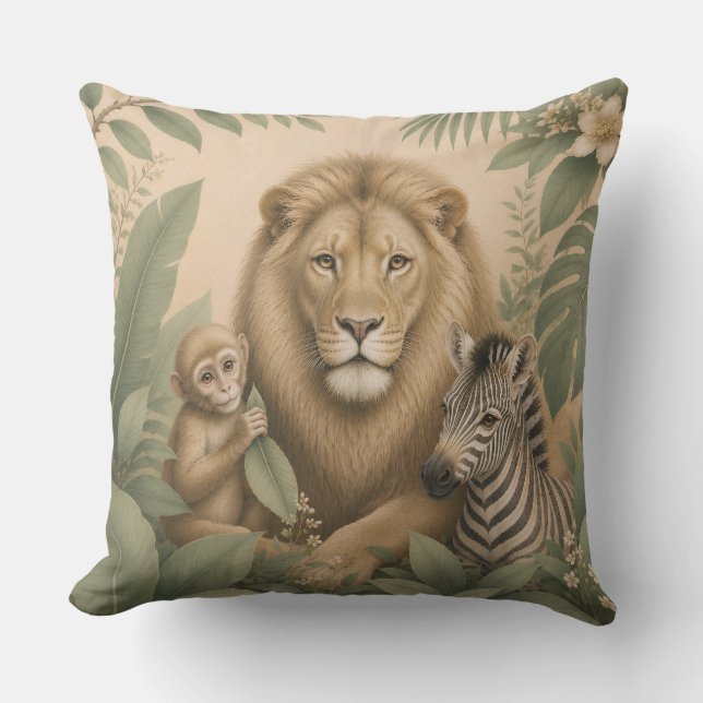 Almohada Botánica Safari León (Anverso)