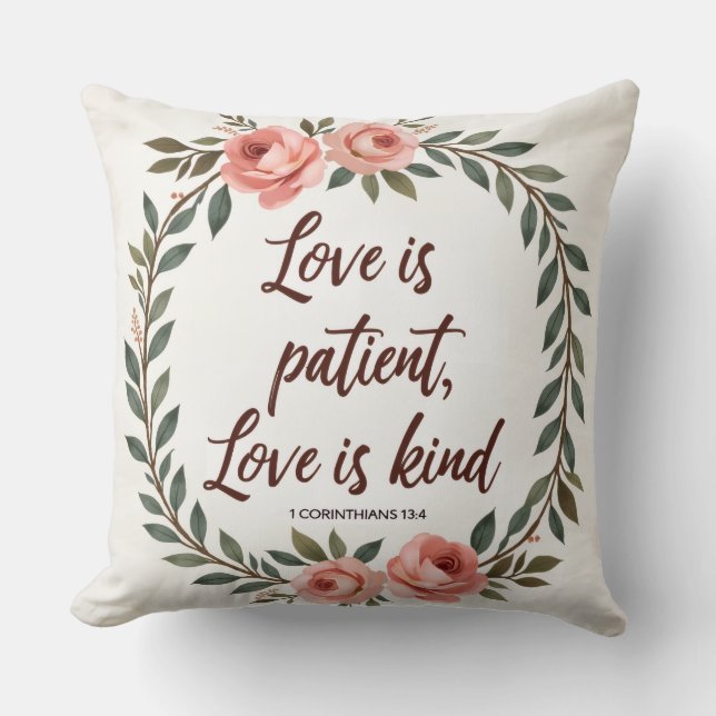 Almohada botánica temática de amor (Anverso)