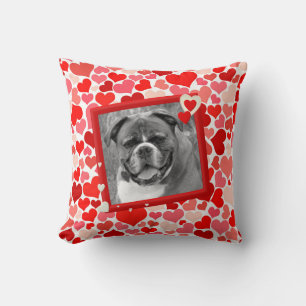 almohada Boxer Dog Hearts