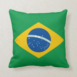 Almohada brasileña de la bandera, el Brasil, azul