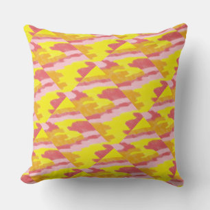 Almohada brillante de frambuesa, rosa, amarilla y