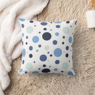 Almohada brillante de lunares azules