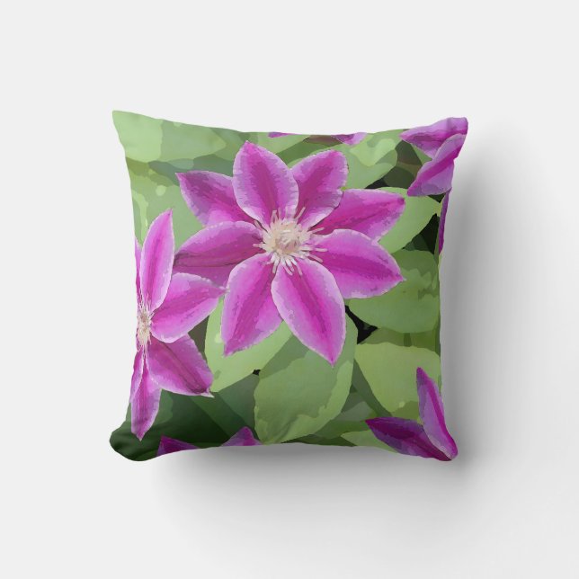 Almohada brillante del cuadrado del Clematis (Anverso)