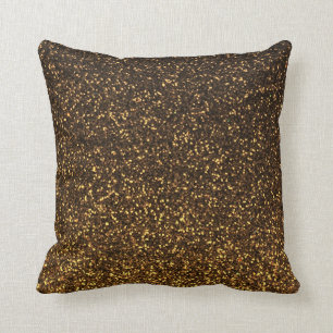 Almohada brillante del purpurina del oro negro