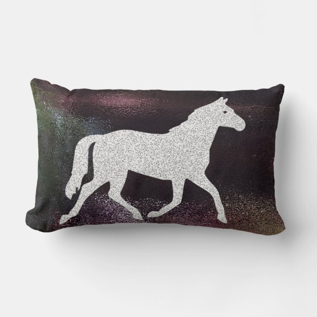 Almohada brillante púrpura bonita del caballo (Anverso)