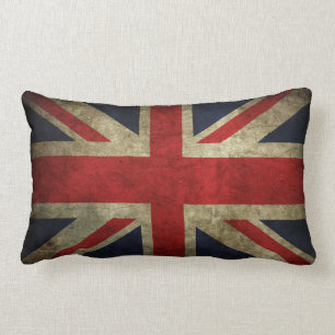 Almohada británica BRITÁNICA descolorada vieja d