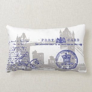 Almohada BRITÁNICA de la postal de Londres