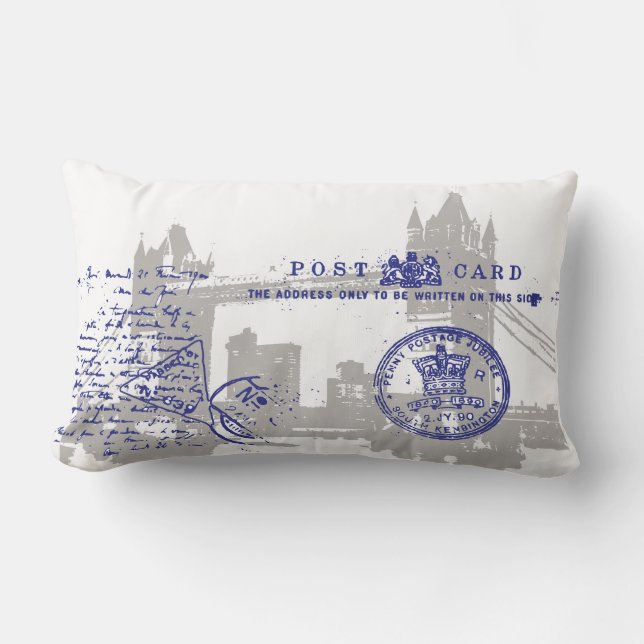 Almohada BRITÁNICA de la postal de Londres (Anverso)