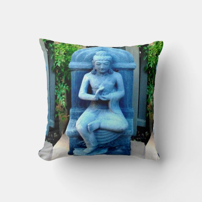 Almohada Buda Jardín Azul (Anverso)