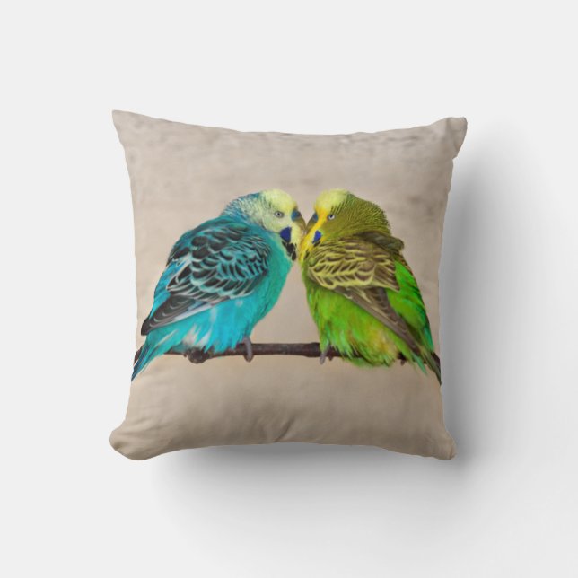 Almohada Budgies enamorados (Anverso)